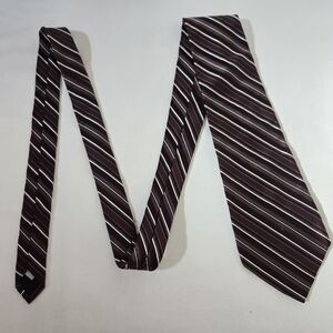 VanHeusen Striped Silk Purple & Black Tie